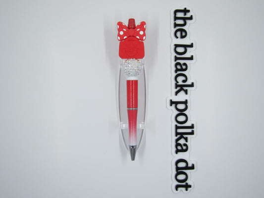 red polka dot bow and purse