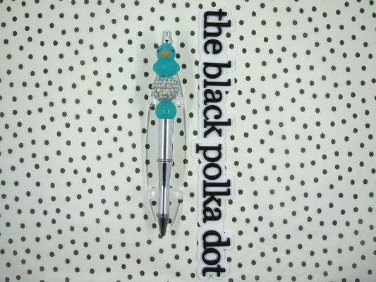 teal glitter duck